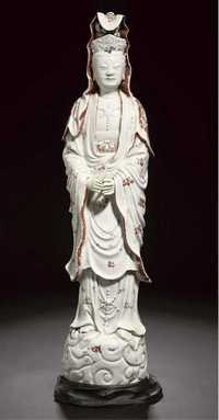 18th century A blanc de chine model of Guanyin